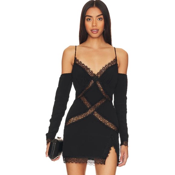 Lovers + Friends Dresses & Skirts - Lovers + Friends Black Lace Mini Dress